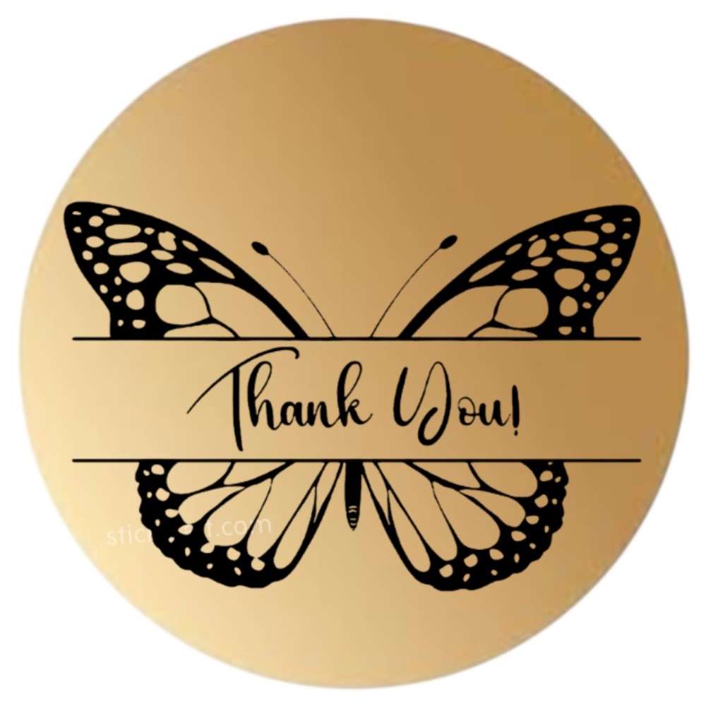 thank you sticker pink for business 2 inch round sticker - Picture 13 of 15